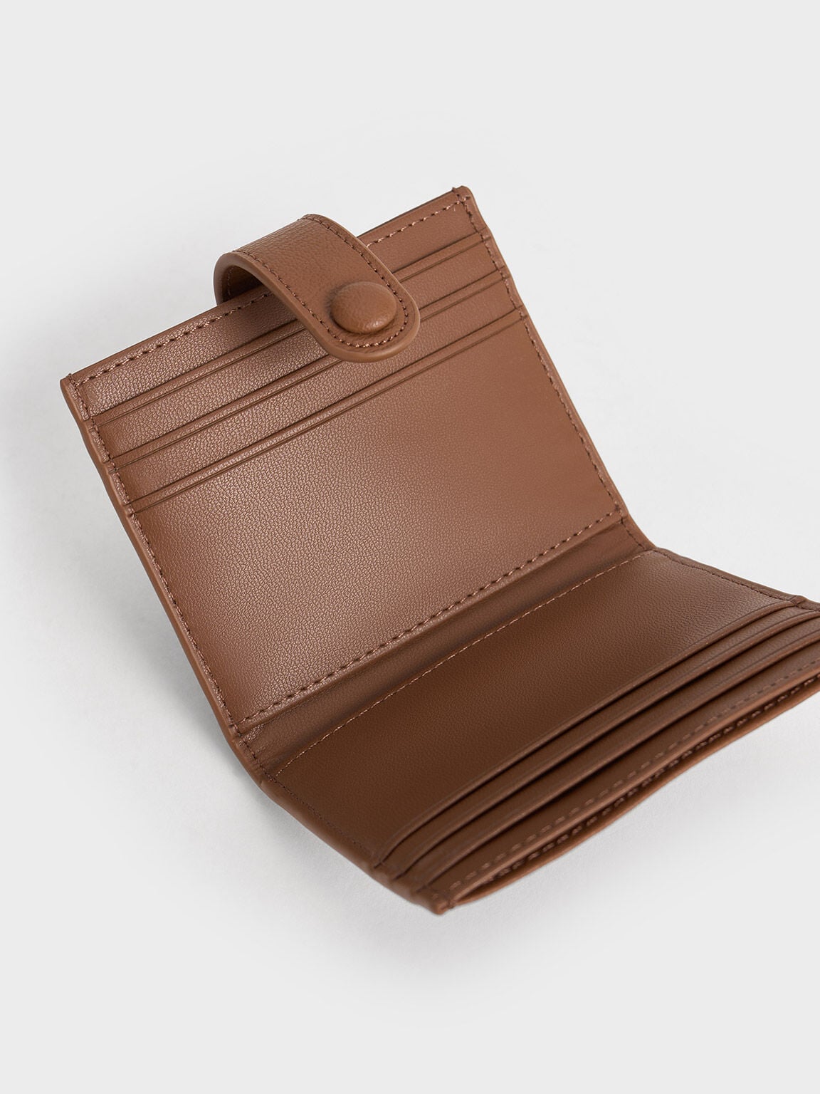 CHARLES & KEITH Trusted | Bliss Snap Button Card Holder - Chocolate
