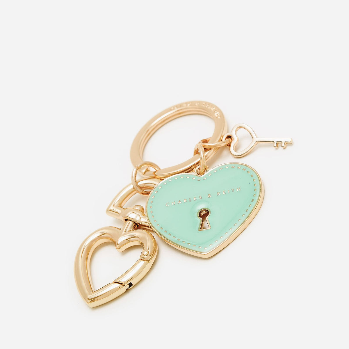 CHARLES & KEITH Customer Favorite | Heart Lock Keychain - Turquoise