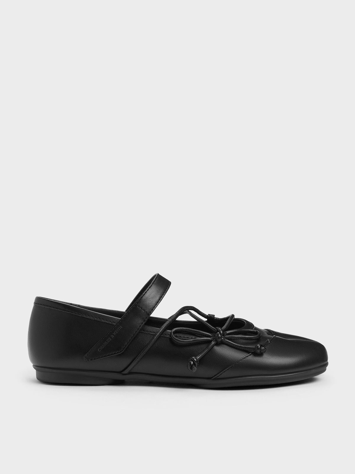 CHARLES & KEITH Recommended | Aether Lace-Up Split-Toe Mary Jane Flats - Black