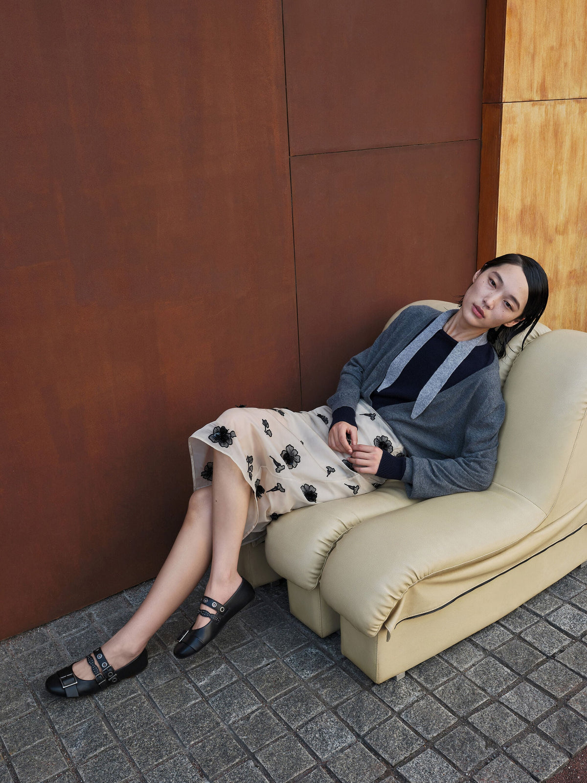 CHARLES & KEITH Recommended | Aether Grommet Studded Mary Jane Flats - Black