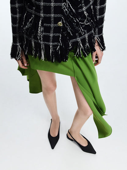 CHARLES & KEITH Essential | Emelia Faux Suede Slingback Flats - Black Textured