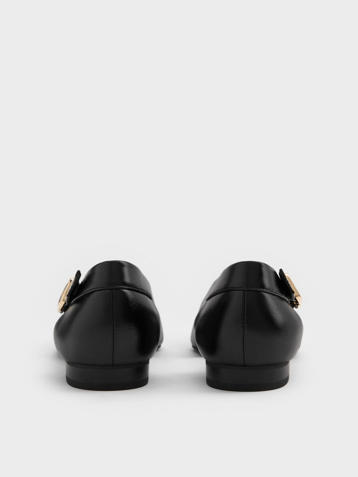 CHARLES & KEITH Classic | Buckled Cut-Out Ballet Flats - Black