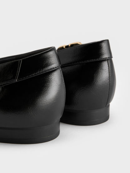 CHARLES & KEITH Classic | Buckled Cut-Out Ballet Flats - Black