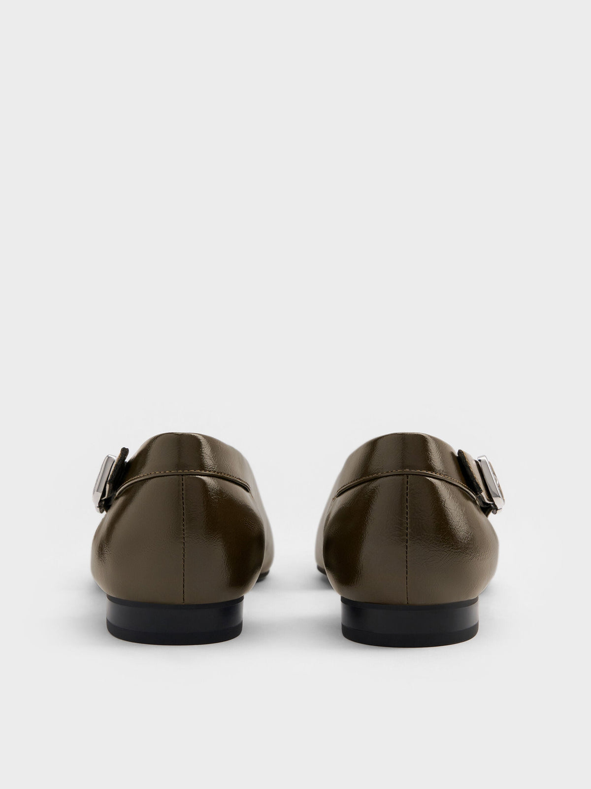 CHARLES & KEITH Popular | Buckled Cut-Out Ballet Flats - Olive