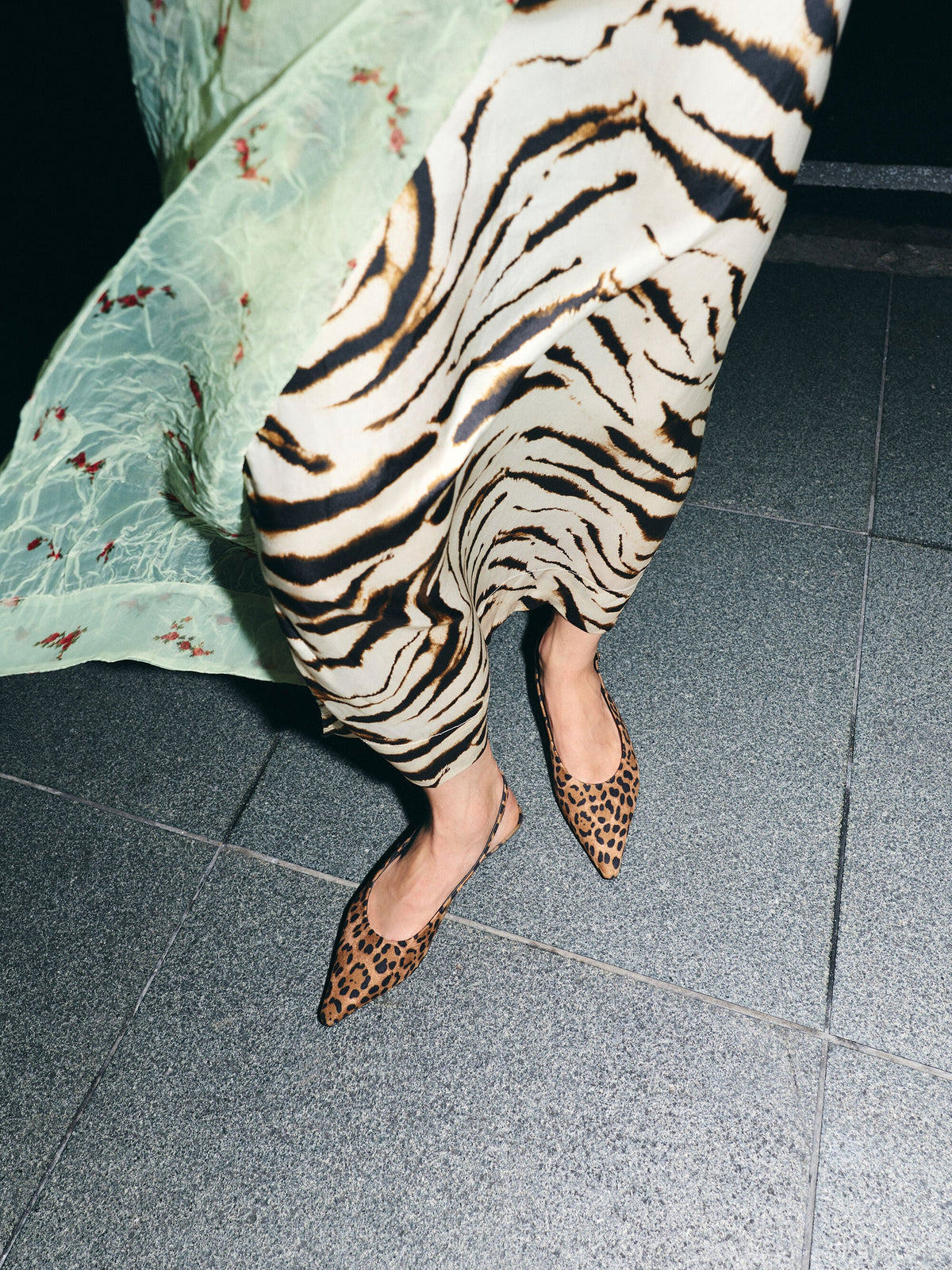 CHARLES & KEITH Latest | Emelia Leopard-Print Slingback Flats - Animal Print Natural