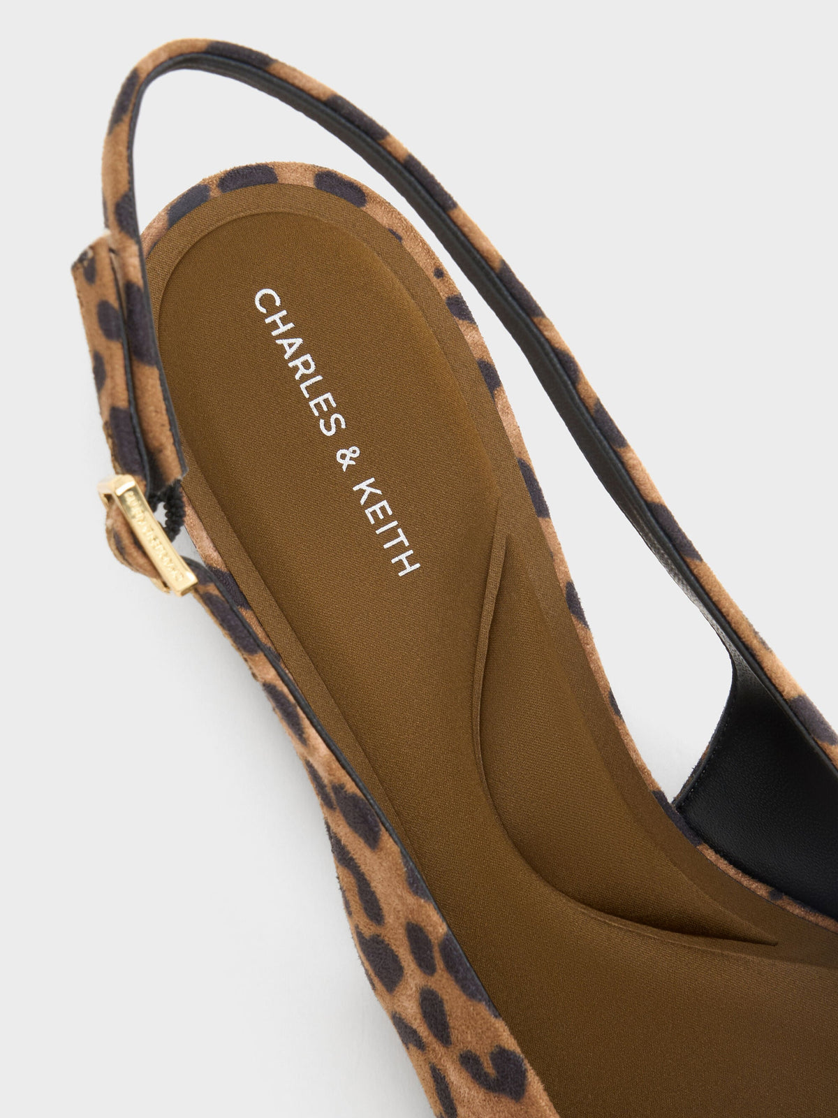 CHARLES & KEITH Latest | Emelia Leopard-Print Slingback Flats - Animal Print Natural