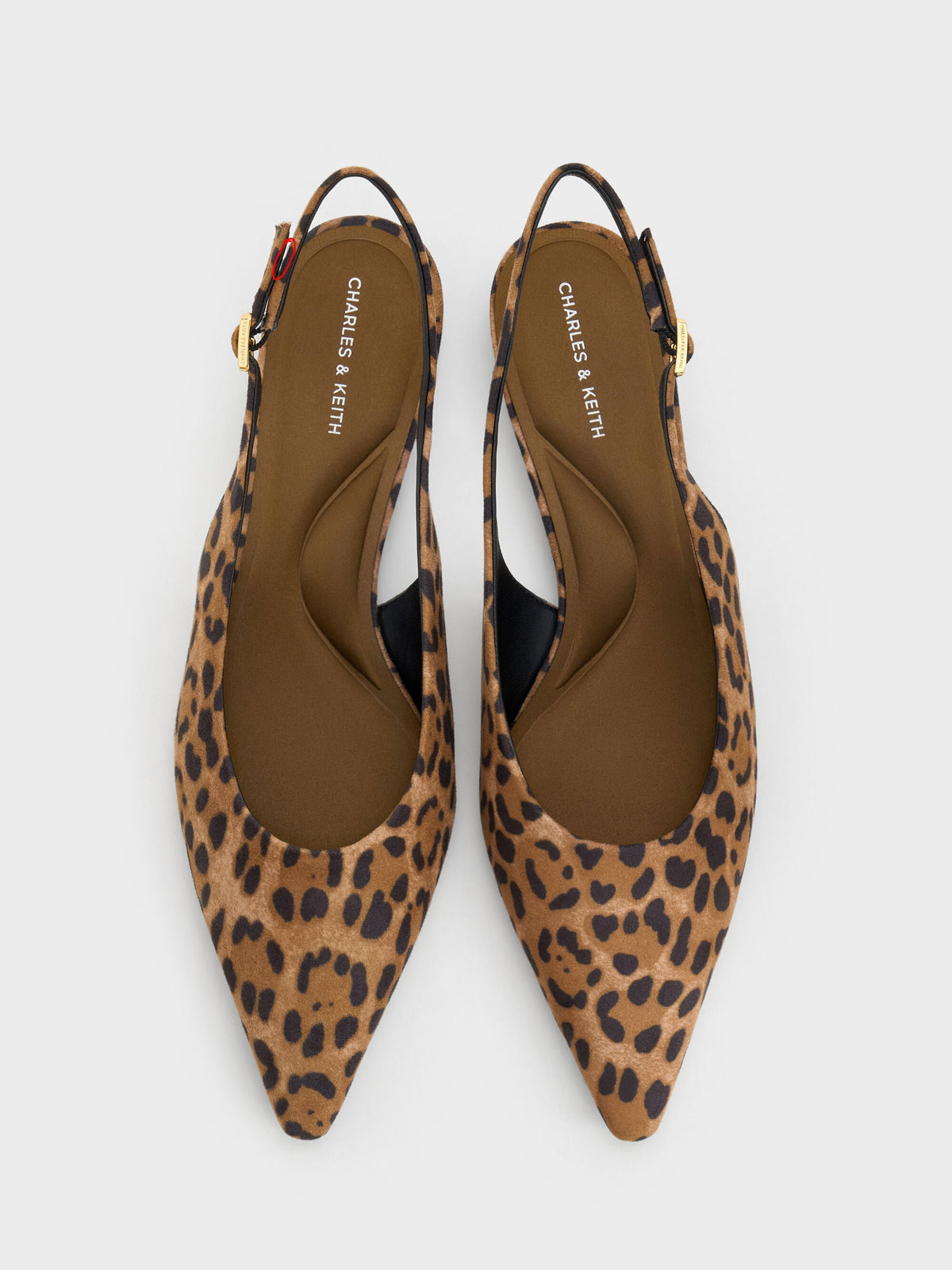 CHARLES & KEITH Latest | Emelia Leopard-Print Slingback Flats - Animal Print Natural