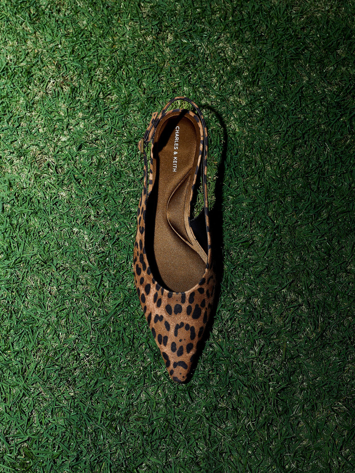 CHARLES & KEITH Latest | Emelia Leopard-Print Slingback Flats - Animal Print Natural