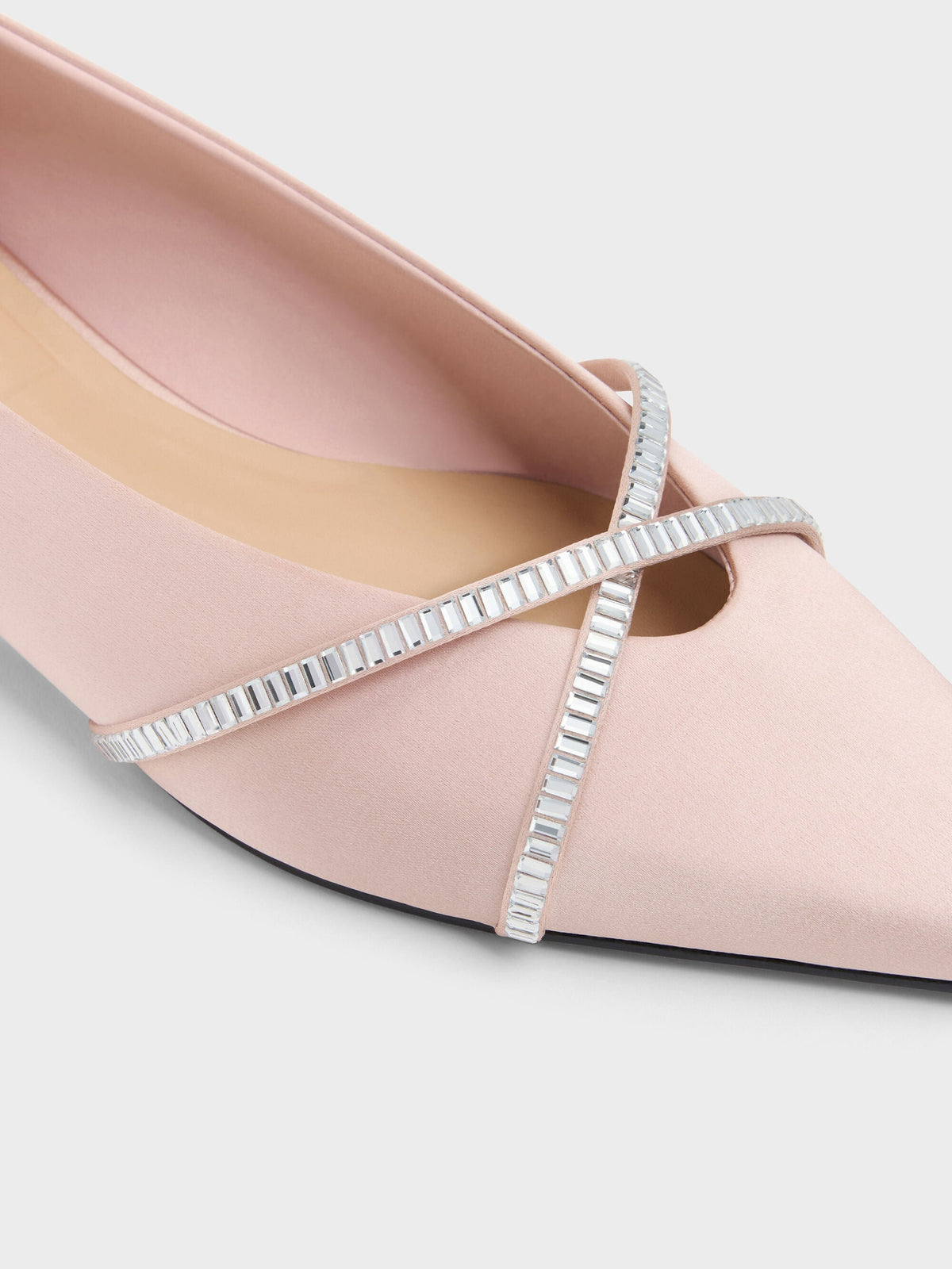 CHARLES & KEITH Quality | Gem Crossover Ballet Flats - Pink