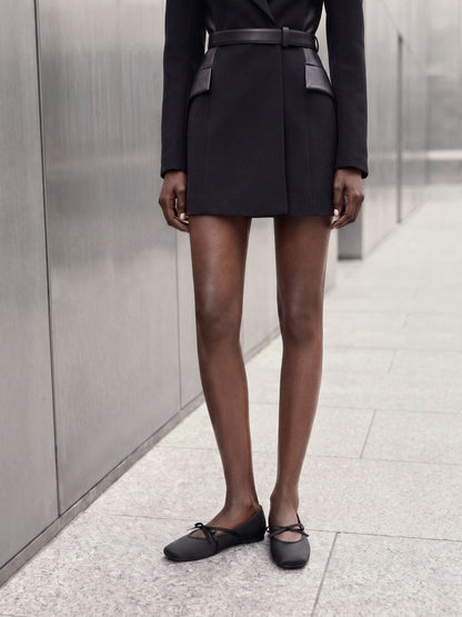 CHARLES & KEITH New | Satin Bow Ballet Flats - Black Textured