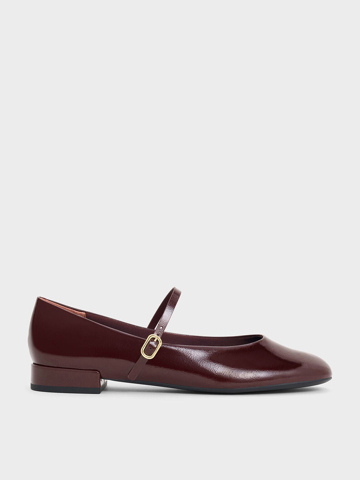 CHARLES & KEITH Value | Gertrude Patent Mary Janes - Burgundy
