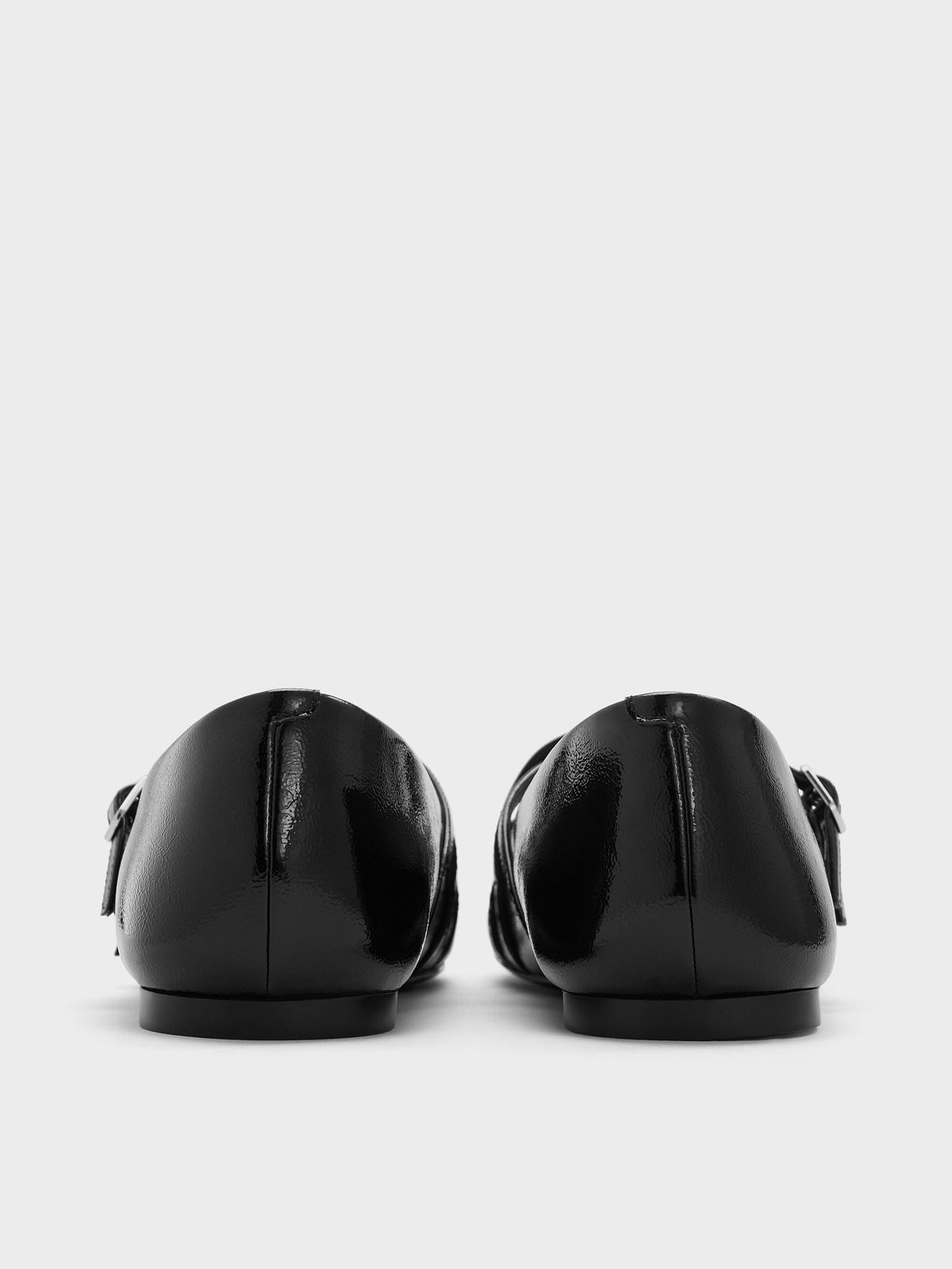CHARLES & KEITH Featured | Patent Triple-Strap Mary Jane Flats - Black Patent