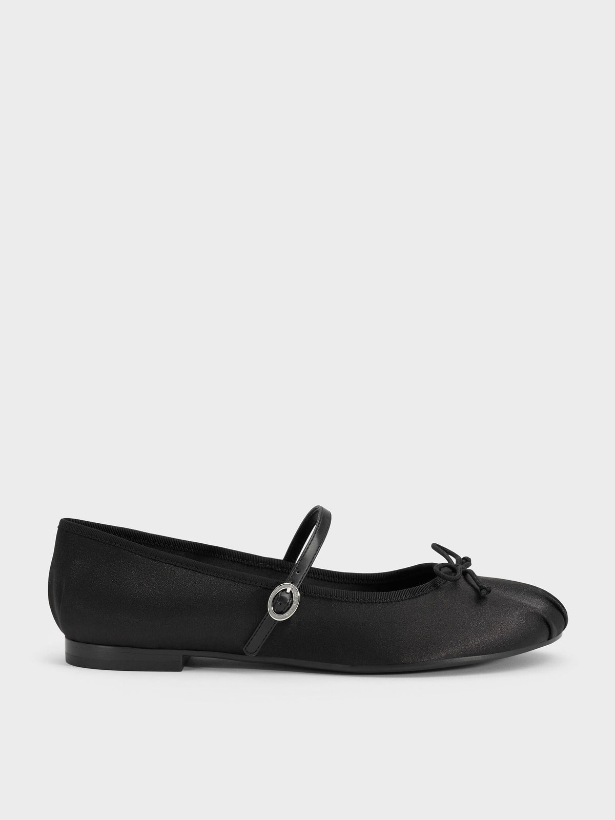CHARLES & KEITH New | Emiko Satin Bow Mary Jane Flats - Black