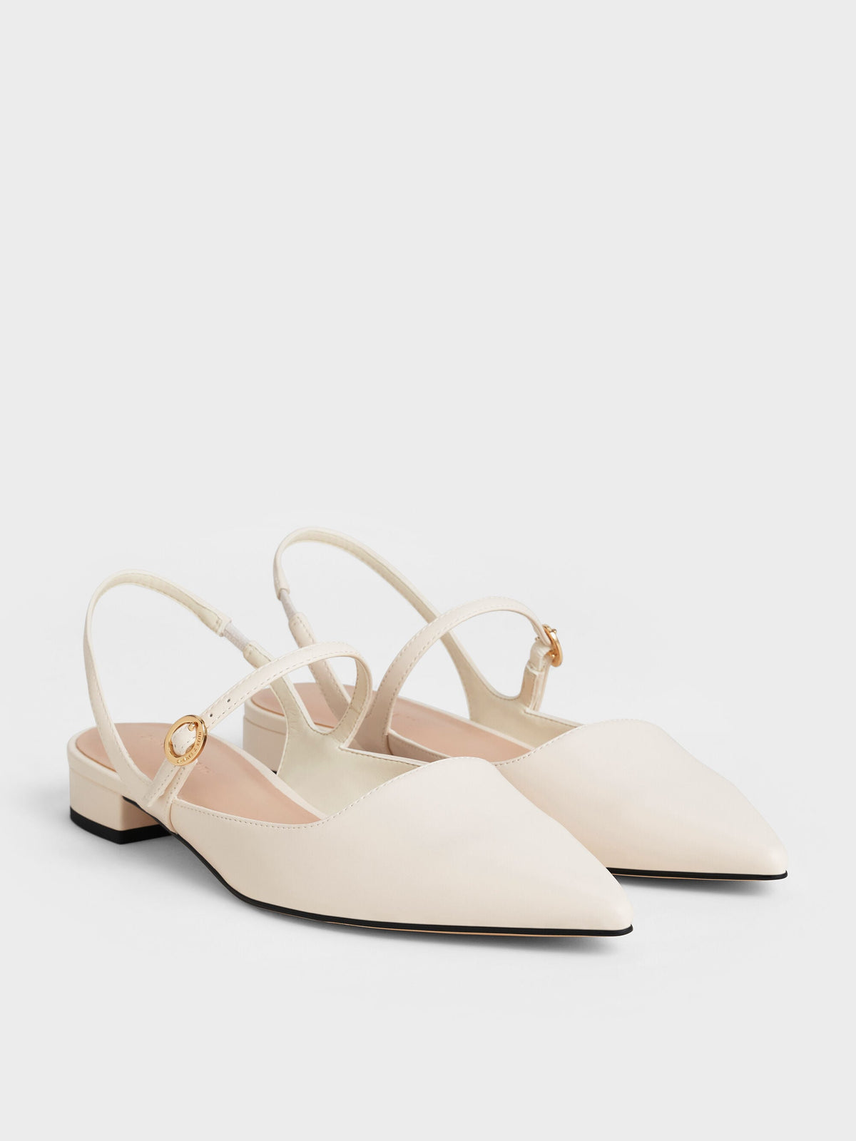 CHARLES & KEITH Smart Buy | Roxane Slingback Mary Jane Flats - Chalk