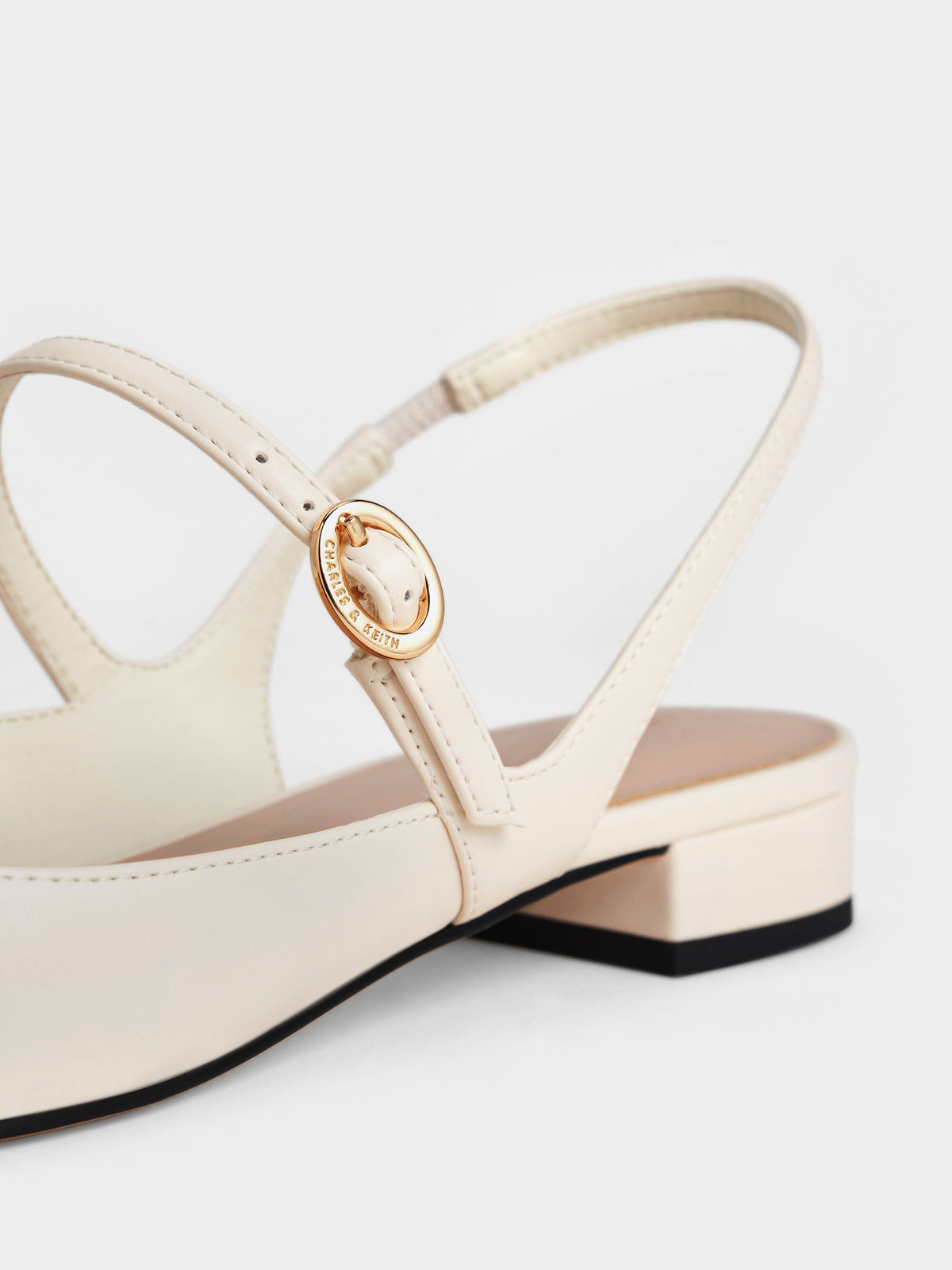 CHARLES & KEITH Smart Buy | Roxane Slingback Mary Jane Flats - Chalk