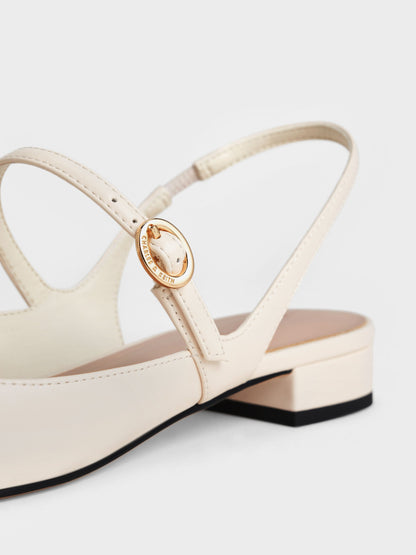 CHARLES & KEITH Smart Buy | Roxane Slingback Mary Jane Flats - Chalk