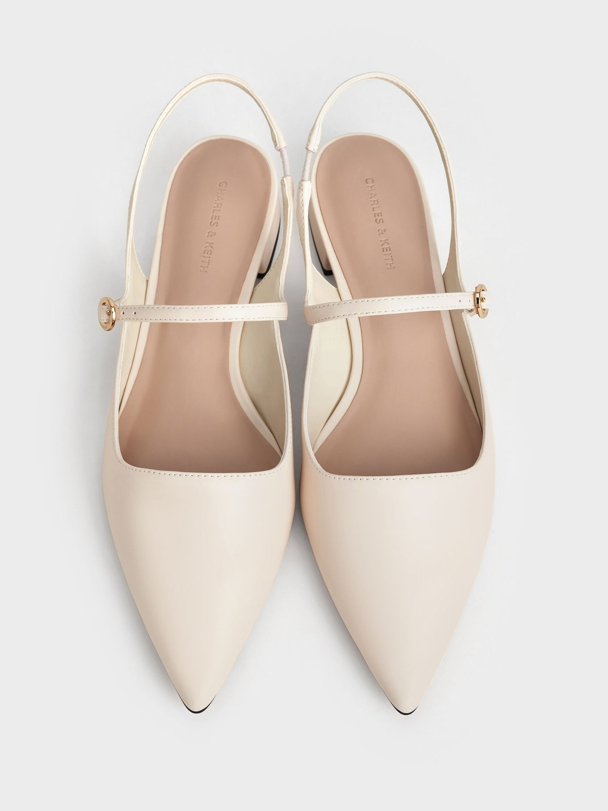 CHARLES & KEITH Smart Buy | Roxane Slingback Mary Jane Flats - Chalk