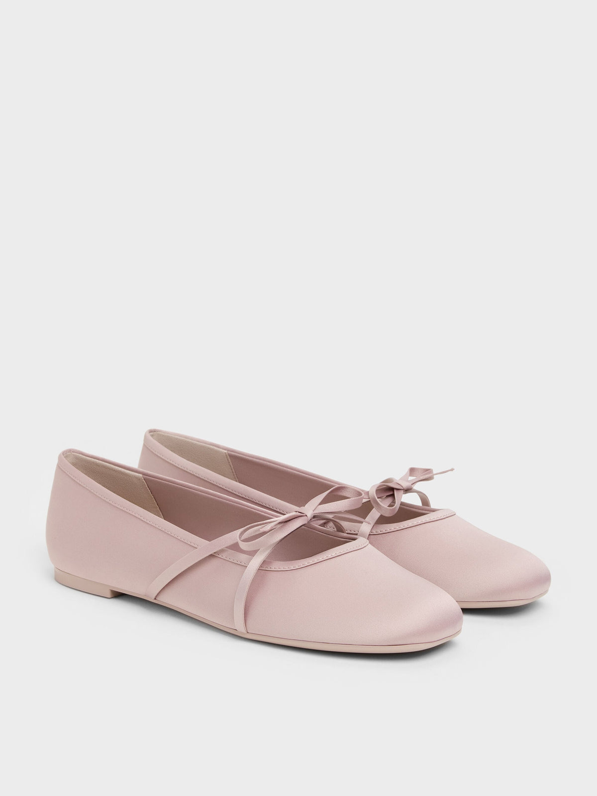 CHARLES & KEITH Customer Favorite | Satin Bow Ballet Flats - Pink