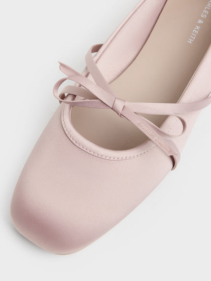 CHARLES & KEITH Customer Favorite | Satin Bow Ballet Flats - Pink
