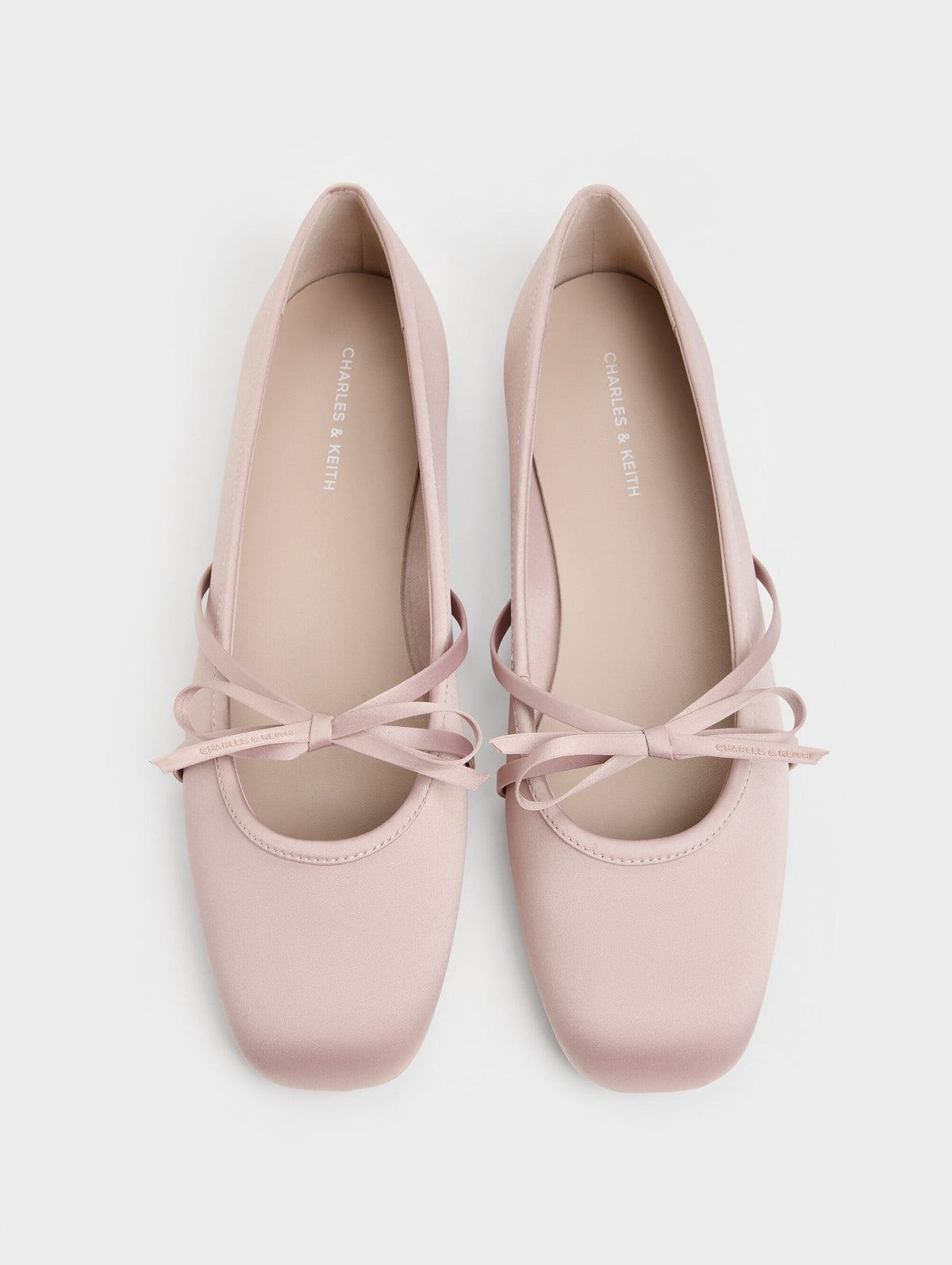 CHARLES & KEITH Customer Favorite | Satin Bow Ballet Flats - Pink