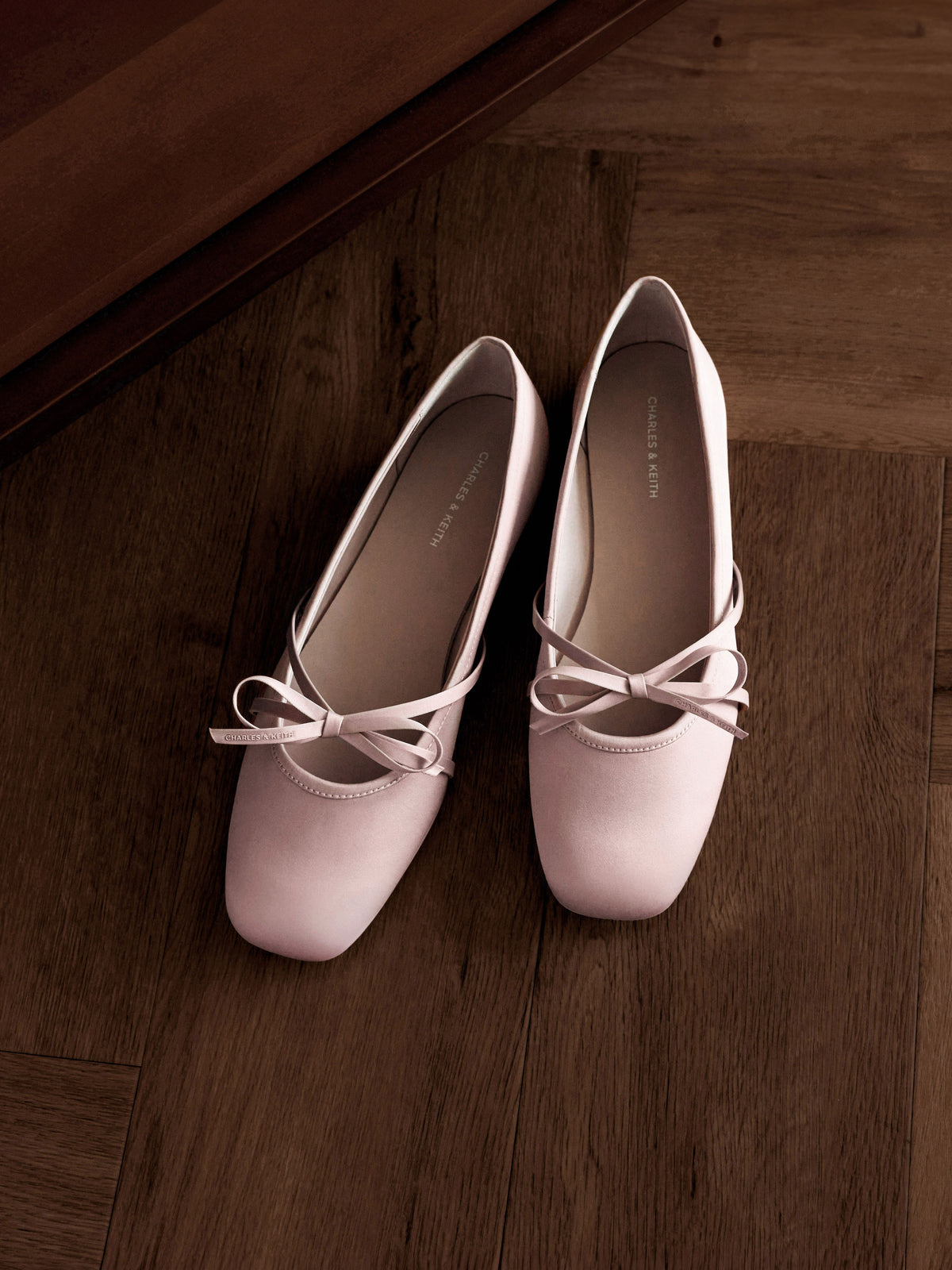 CHARLES & KEITH Customer Favorite | Satin Bow Ballet Flats - Pink