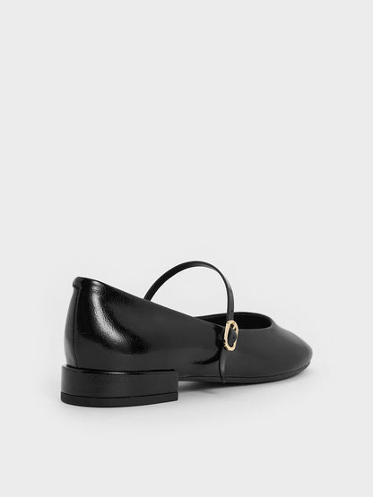 CHARLES & KEITH Latest | Gertrude Patent Mary Janes - Black Patent