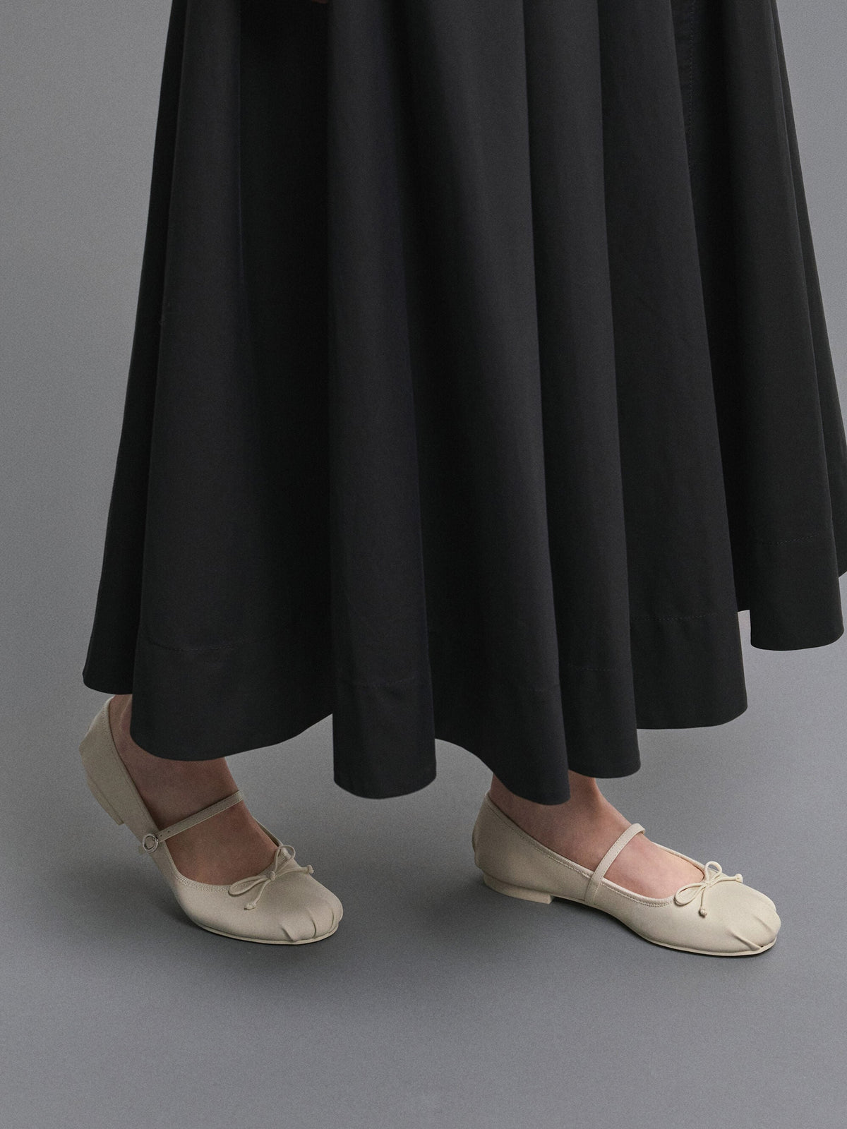 CHARLES & KEITH Premium | Emiko Bow Mary Jane Flats - Chalk