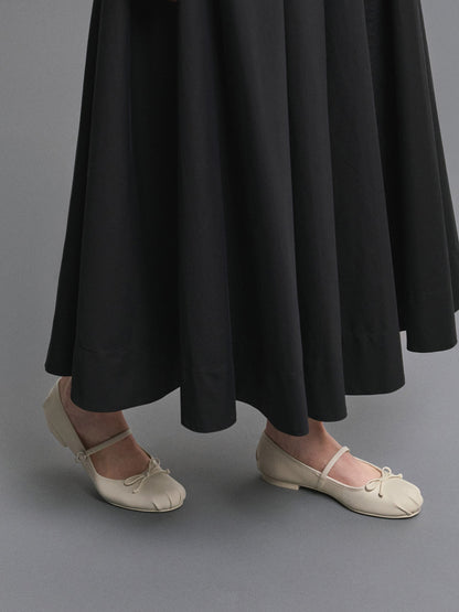 CHARLES & KEITH Premium | Emiko Bow Mary Jane Flats - Chalk