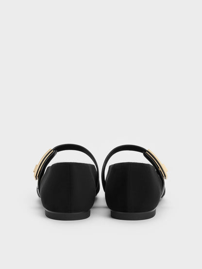 CHARLES & KEITH New | Lando Faux Suede Mary Jane Flats - Black2