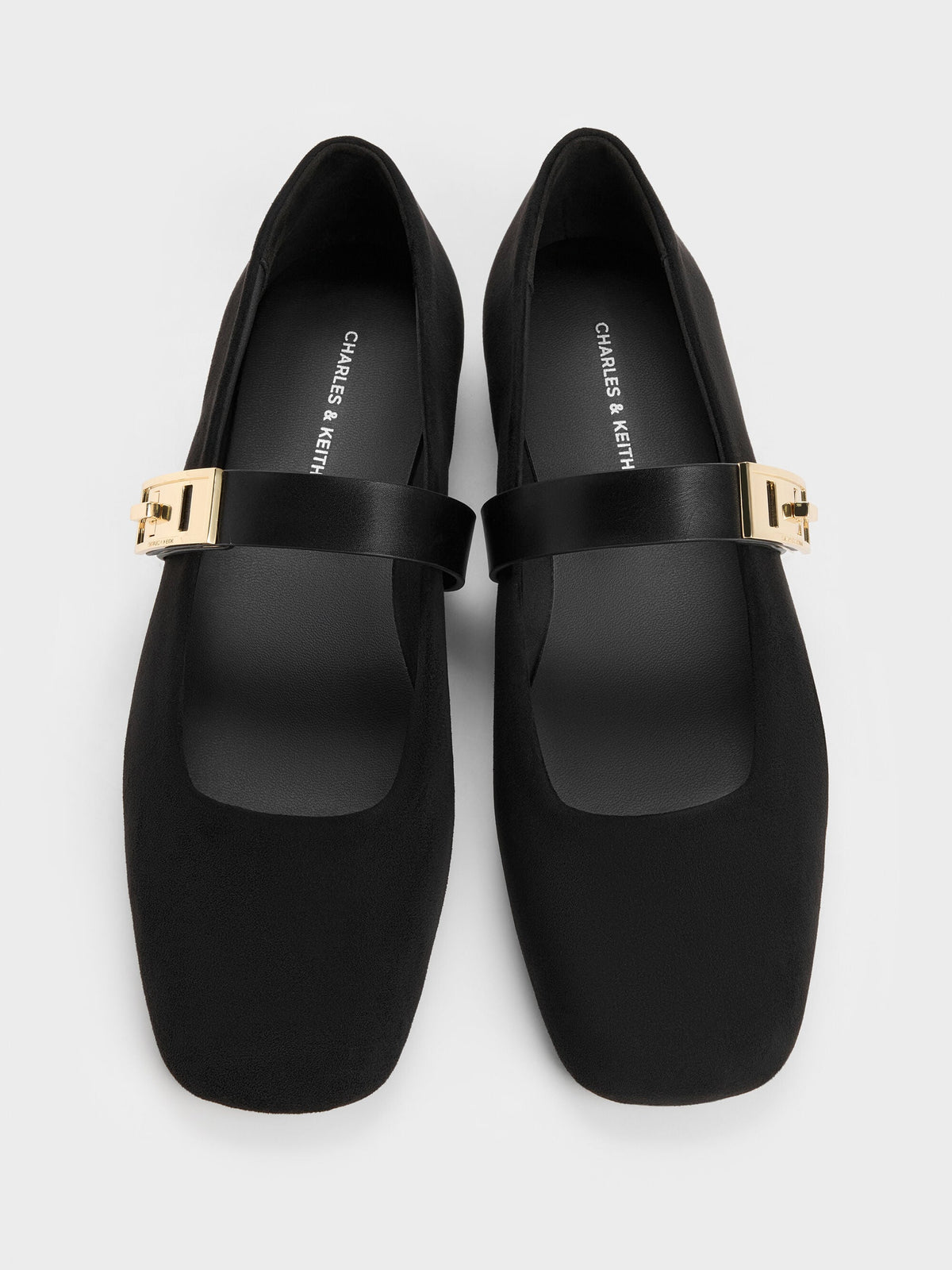 CHARLES & KEITH New | Lando Faux Suede Mary Jane Flats - Black2