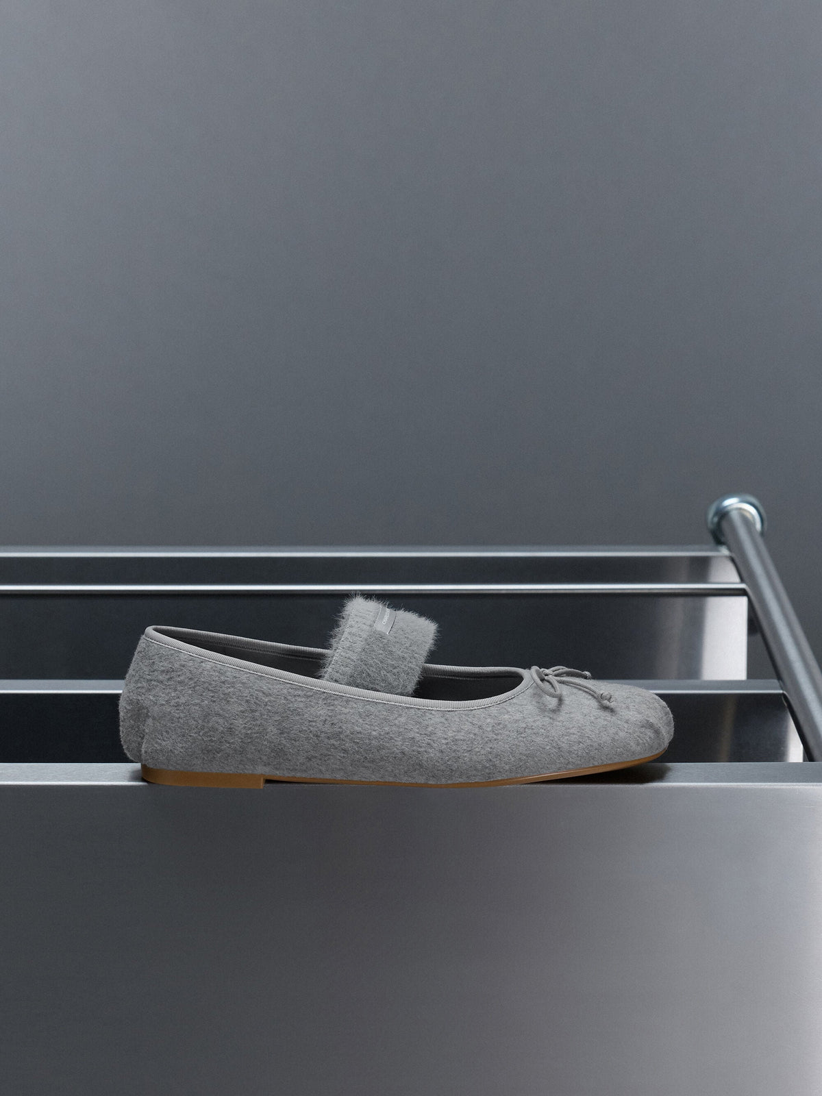 CHARLES & KEITH Popular | Winona Felt Mary Jane Flats - Light Grey
