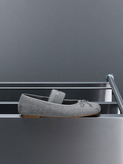 CHARLES & KEITH Popular | Winona Felt Mary Jane Flats - Light Grey