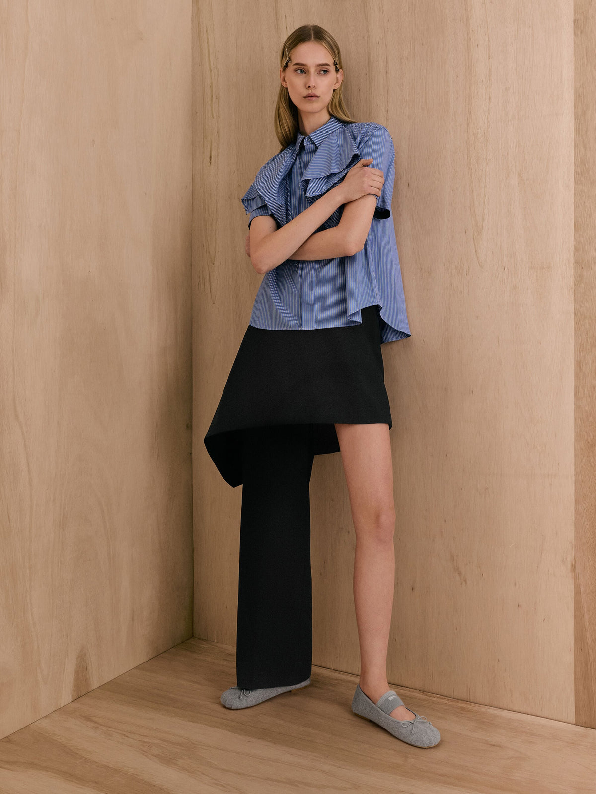 CHARLES & KEITH Popular | Winona Felt Mary Jane Flats - Light Grey