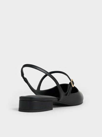 CHARLES & KEITH Recommended | Roxane Slingback Mary Jane Flats - Black