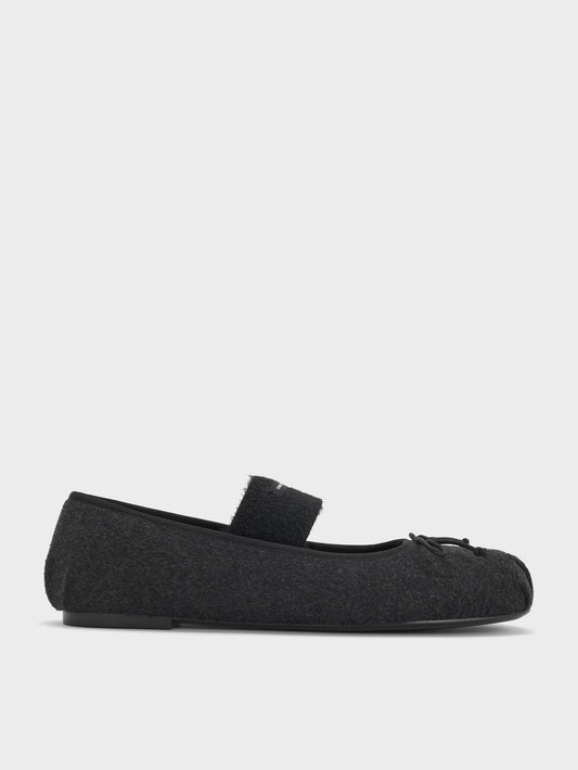 CHARLES & KEITH Hot Sale | Winona Felt Mary Jane Flats - Black Textured