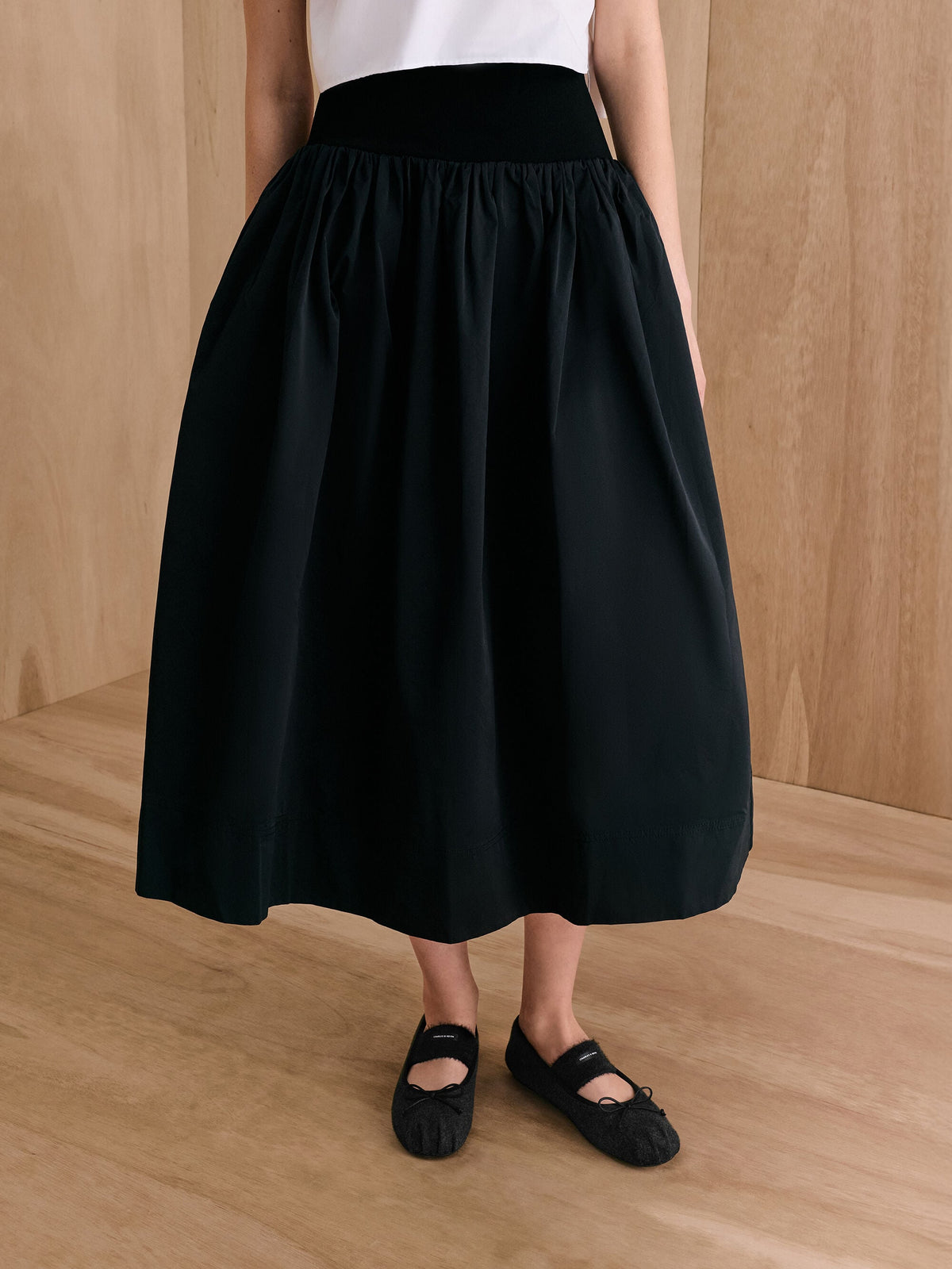 CHARLES & KEITH Hot Sale | Winona Felt Mary Jane Flats - Black Textured