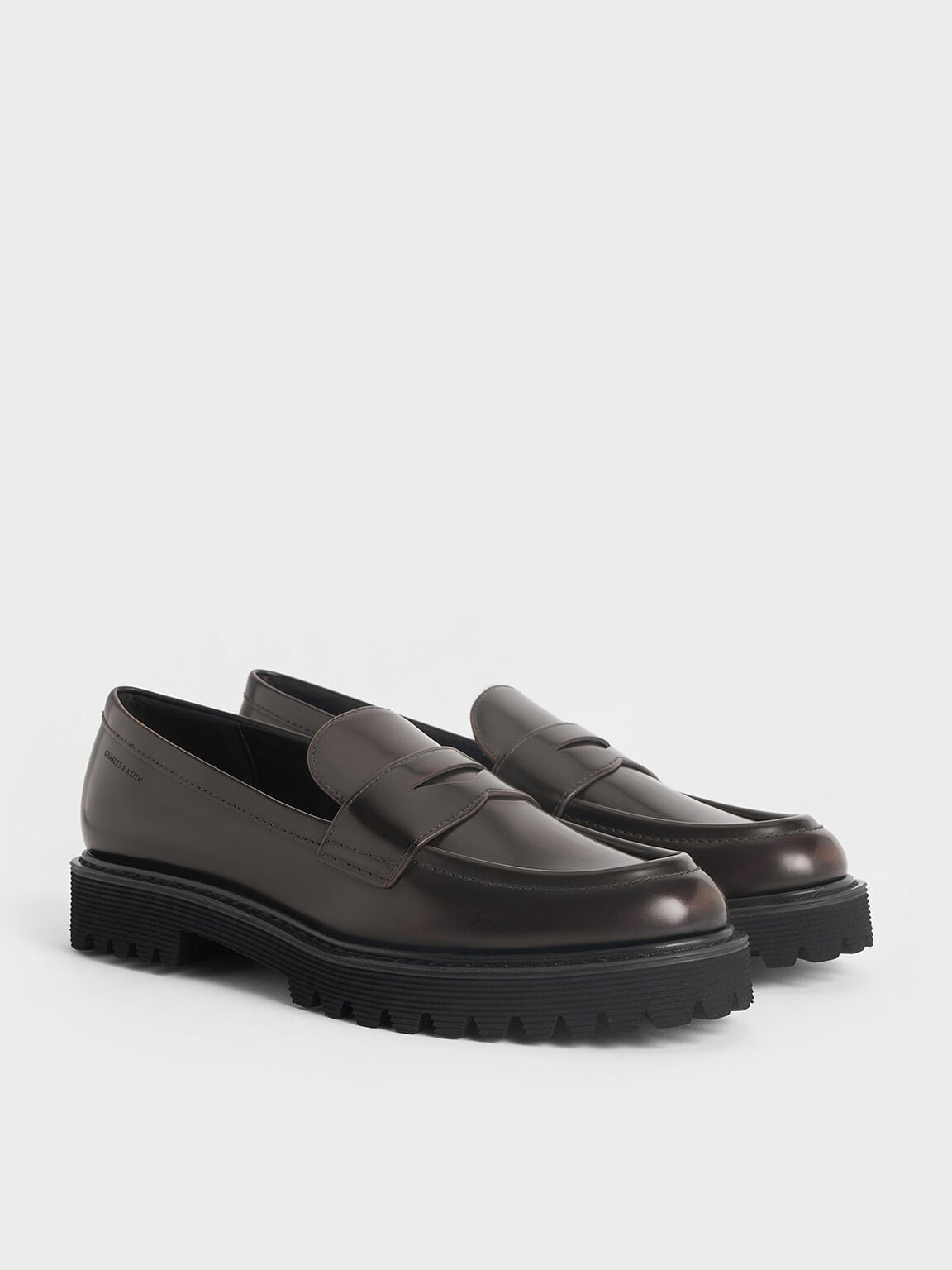 CHARLES & KEITH Exclusive | Kaiya Penny Loafers - Dark Brown
