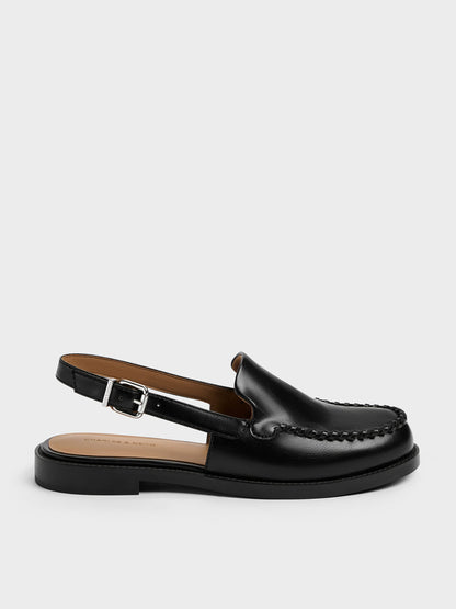CHARLES & KEITH Value | Gale Slingback Loafers - Black
