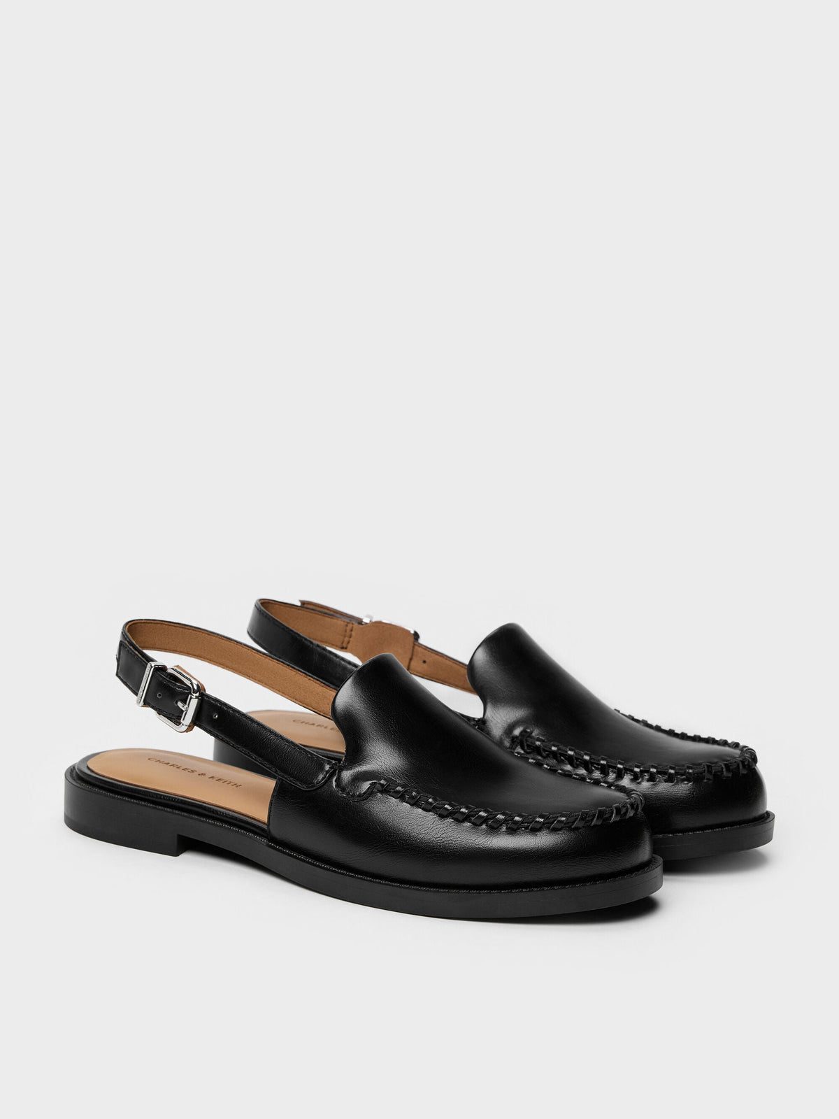 CHARLES & KEITH Value | Gale Slingback Loafers - Black