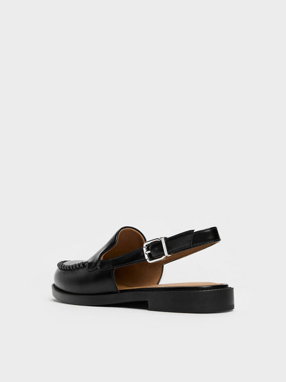 CHARLES & KEITH Value | Gale Slingback Loafers - Black