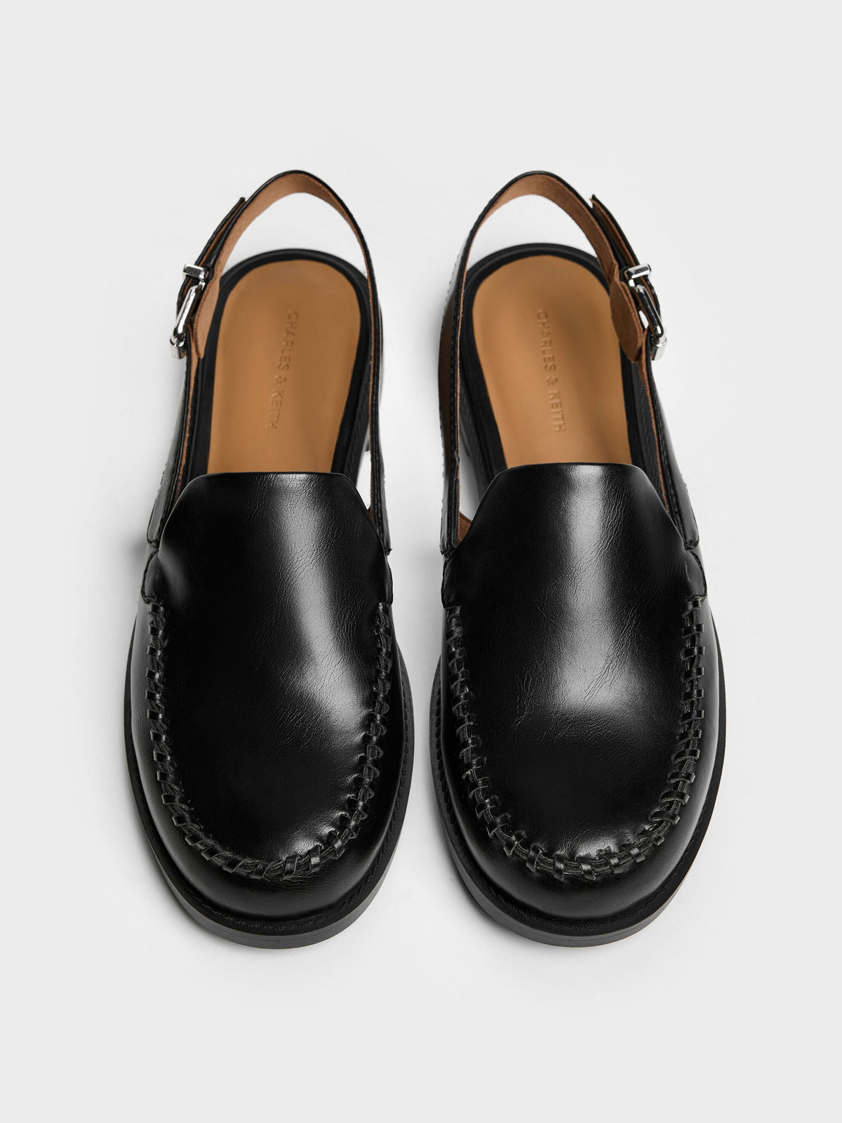 CHARLES & KEITH Value | Gale Slingback Loafers - Black