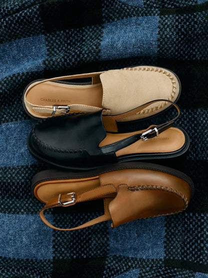 CHARLES & KEITH Value | Gale Slingback Loafers - Black