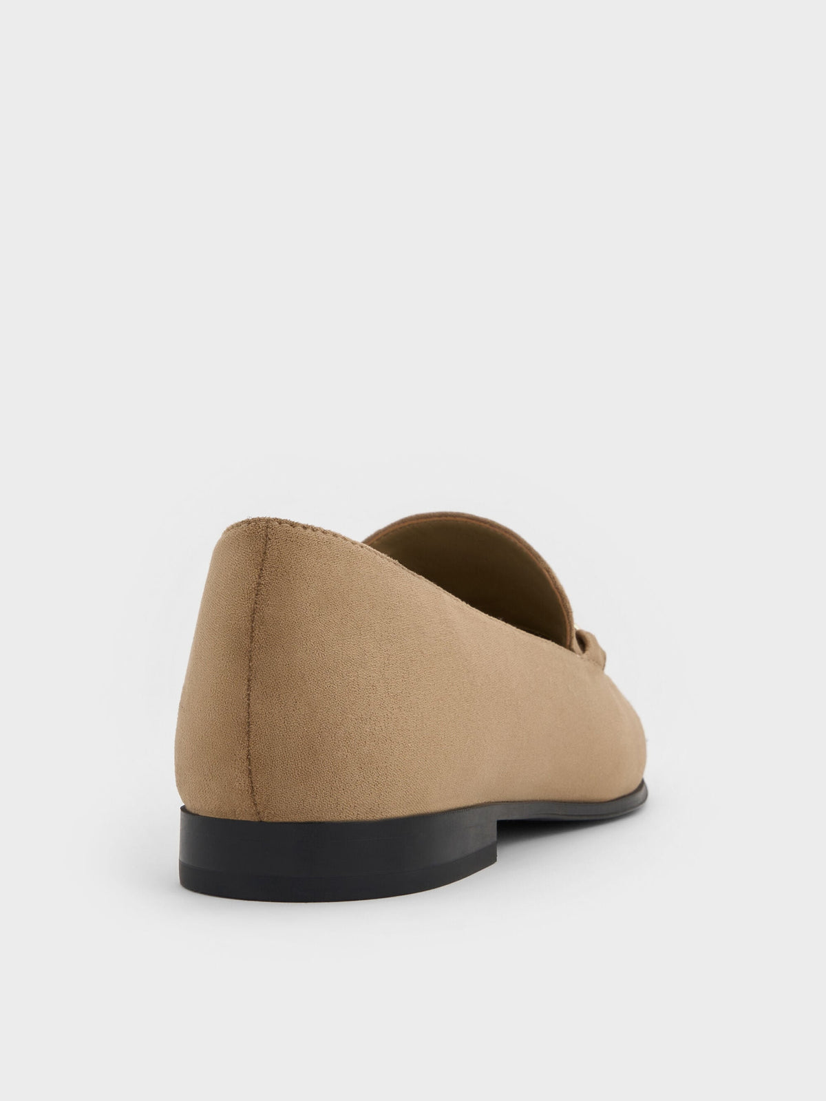 CHARLES & KEITH Everyday | Faux Suede Metallic Knot-Bar Loafers - Camel