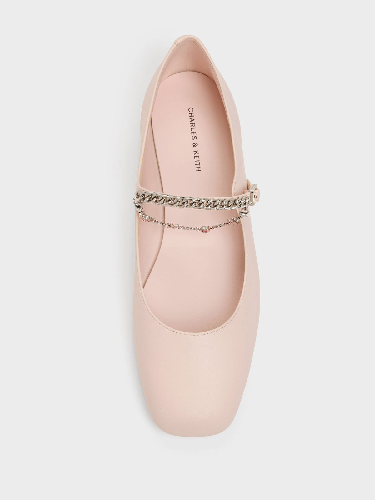 CHARLES & KEITH Popular | Double-Chain Charm Mary Jane Flats - Pink
