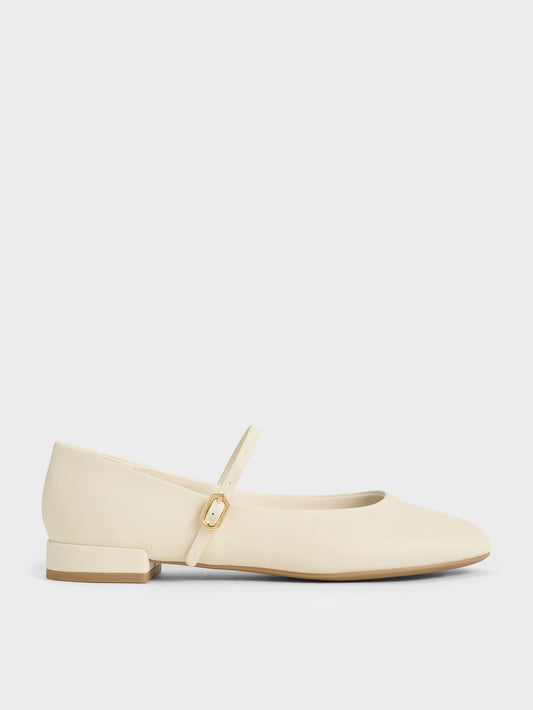 CHARLES & KEITH Quality | Gertrude Mary Janes - Chalk
