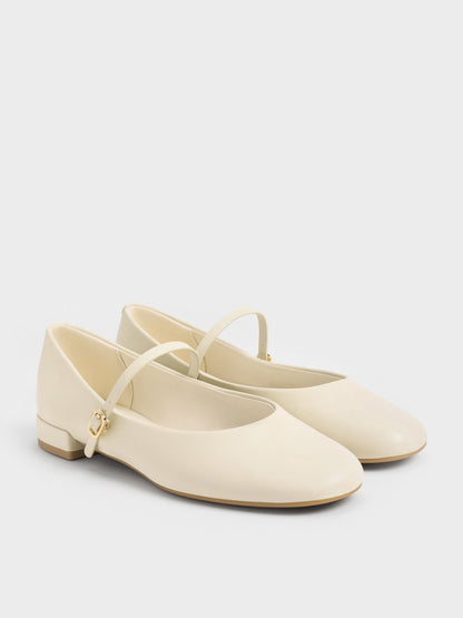 CHARLES & KEITH Quality | Gertrude Mary Janes - Chalk