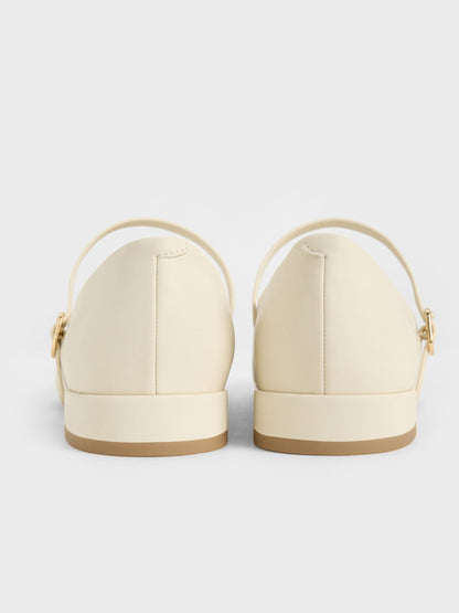 CHARLES & KEITH Quality | Gertrude Mary Janes - Chalk
