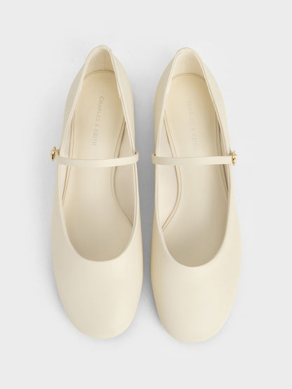 CHARLES & KEITH Quality | Gertrude Mary Janes - Chalk