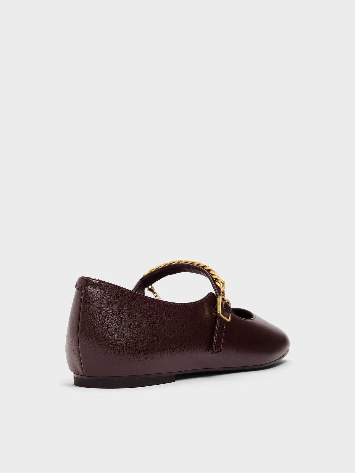 CHARLES & KEITH New | Double-Chain Charm Mary Jane Flats - Burgundy