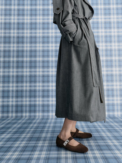 CHARLES & KEITH Value | Lando Faux Suede Mary Jane Flats - Dark Brown Textured